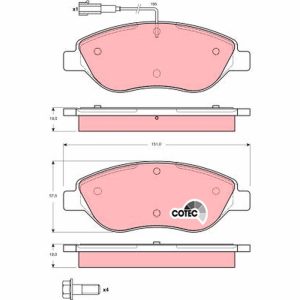 Placute frana -> ALFA ROMEO MITO (955_) 1.6 JTDM (955AXE1B) diesel 115 cai -> TRW GDB1484