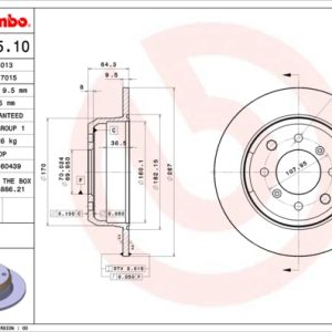 Disc frana -> ALFA ROMEO GIULIA (105_) 1.8 D diesel 52 cai -> BREMBO 08.1365.10