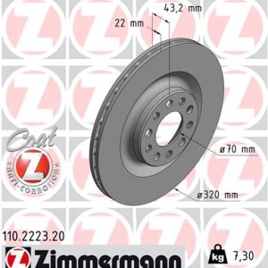 Disc frana -> ALFA ROMEO STELVIO (949_) 2.0 Q4 (949.AXF2A) benzina 201 cai -> ZIMMERMANN 110.2223.20