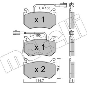Placute frana -> ALFA ROMEO STELVIO (949_) 2.9 Q4 (949.AXG2A, 949.AXH2A, 949.AXS2A) benzina 510 cai -> METELLI 22-1102-0