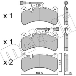 Placute frana -> ALFA ROMEO STELVIO (949_) 2.9 Q4 (949.AXG2A, 949.AXH2A, 949.AXS2A) benzina 510 cai -> METELLI 22-1201-2