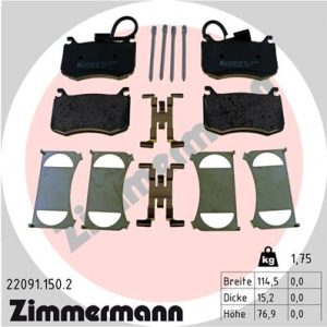 Placute frana -> ALFA ROMEO GIULIA (952_) 2.2 D (952AGA250, 952AGM250, 952ASM2, 952ASA2) diesel 136 cai -> ZIMMERMANN 22091.150.2