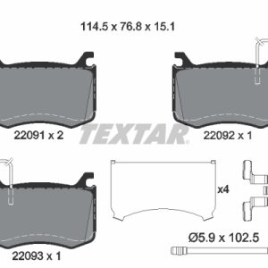 Placute frana -> ALFA ROMEO GIULIA (952_) 2.2 D (952AGA250, 952AGM250, 952ASM2, 952ASA2) diesel 136 cai -> TEXTAR 2209101