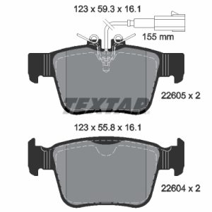 Placute frana -> ALFA ROMEO GIULIA (952_) 2.2 D (952AGA250, 952AGM250, 952ASM2, 952ASA2) diesel 136 cai -> TEXTAR 2260501