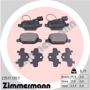 Placute frana -> ALFA ROMEO MITO (955_) 1.3 MultiJet (955AXT1A, 955AYA1A) diesel 80 cai -> ZIMMERMANN 23517.170.1