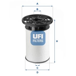 Filtru combustibil -> ALFA ROMEO GIULIA (952_) 2.2 D (952AGA250, 952AGM250, 952ASM2, 952ASA2) diesel 136 cai -> UFI 26.076.01