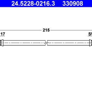 Furtun frana -> ALFA ROMEO MITO (955_) 1.3 MultiJet (955AXT1A, 955AYA1A) diesel 80 cai -> ATE 24.5228-0216.3