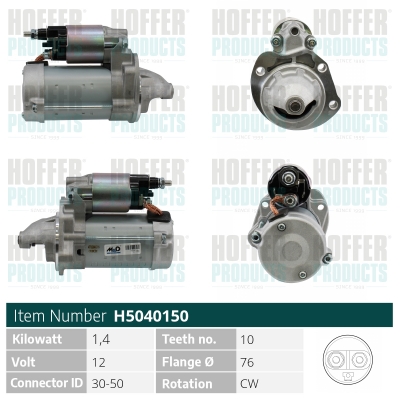 Electromotor -> ALFA ROMEO MITO (955_) 0.9 TwinAir (955.AXW1B) benzina 86 cai -> HOFFER H5040150