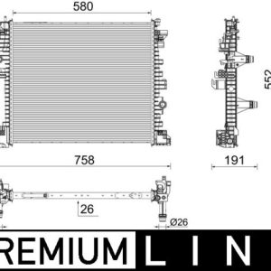 Radiator racire motor -> ALFA ROMEO STELVIO (949_) 2.9 Q4 (949.AXH2A) benzina 519 cai -> MAHLE ORIGINAL CR 2598 000P