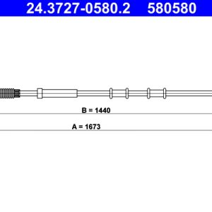 Cablu frana de parcare -> ALFA ROMEO MITO (955_) 1.3 MultiJet (955AXT1A, 955AYA1A) diesel 80 cai -> ATE 24.3727-0580.2