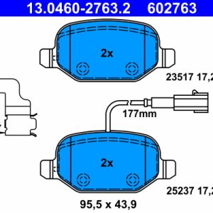 Placute frana -> ALFA ROMEO MITO (955_) 1.3 MultiJet (955AXT1A, 955AYA1A) diesel 80 cai -> ATE 13.0460-2763.2