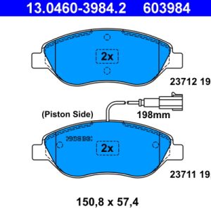 Placute frana -> ALFA ROMEO MITO (955_) 1.3 MultiJet (955AXT1A, 955AYA1A) diesel 80 cai -> ATE 13.0460-3984.2
