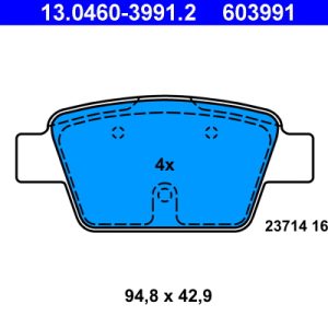 Placute frana -> ALFA ROMEO MITO (955_) 1.3 MultiJet (955AXT1A, 955AYA1A) diesel 80 cai -> ATE 13.0460-3991.2