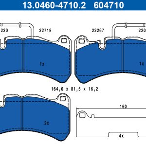 Placute frana -> ALFA ROMEO STELVIO (949_) 2.9 Q4 (949.AXG2A, 949.AXH2A, 949.AXS2A) benzina 510 cai -> ATE 13.0460-4710.2
