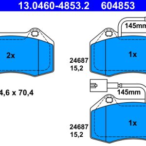 Placute frana -> ALFA ROMEO MITO (955_) 1.4 MultiAir (955AXN1B) benzina 170 cai -> ATE 13.0460-4853.2