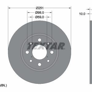 Disc frana -> ALFA ROMEO MITO (955_) 1.3 MultiJet (955AXT1A, 955AYA1A) diesel 80 cai -> TEXTAR 92202303