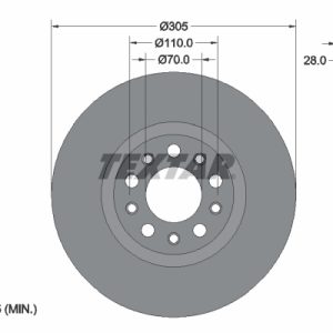 Disc frana -> ALFA ROMEO GIULIA (952_) 2.2 D (952AGA250, 952AGM250, 952ASM2, 952ASA2) diesel 136 cai -> TEXTAR 92326305