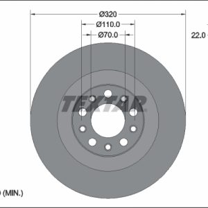 Disc frana -> ALFA ROMEO GIULIA (952_) 2.2 D (952AGA250, 952AGM250, 952ASM2, 952ASA2) diesel 136 cai -> TEXTAR 92337803