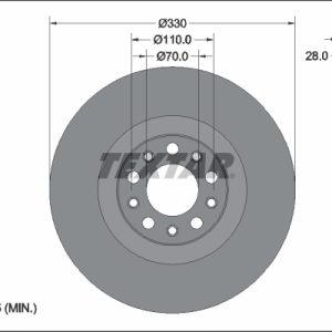 Disc frana -> ALFA ROMEO GIULIA (952_) 2.2 D (952AGA250, 952AGM250, 952ASM2, 952ASA2) diesel 136 cai -> TEXTAR 92337905