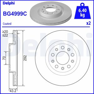 Disc frana -> ALFA ROMEO GIULIA (952_) 2.2 D (952AGA250, 952AGM250, 952ASM2, 952ASA2) diesel 136 cai -> DELPHI BG4999C