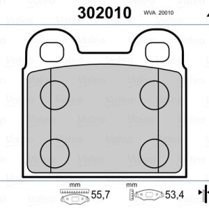 Placute frana -> ALFA ROMEO GIULIA GT (105_) 1300 Super benzina 87 cai -> VALEO 302010