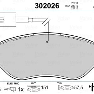 Placute frana -> ALFA ROMEO MITO (955_) 1.3 MultiJet (955AXT1A, 955AYA1A) diesel 80 cai -> VALEO 302026