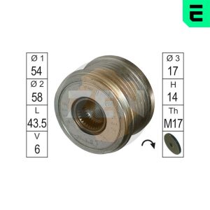 Fulie alternator -> ALFA ROMEO MITO (955_) 1.6 JTDM (955AXE1B) diesel 115 cai -> ERA ZN5528