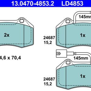 Placute frana -> ALFA ROMEO MITO (955_) 1.4 MultiAir (955AXN1B) benzina 170 cai -> ATE 13.0470-4853.2