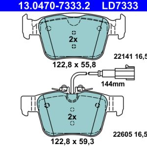 Placute frana -> ALFA ROMEO GIULIA (952_) 2.2 D (952AGA250, 952AGM250, 952ASM2, 952ASA2) diesel 136 cai -> ATE 13.0470-7333.2