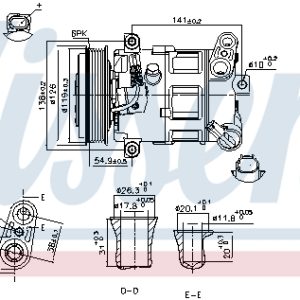 Compresor climatizare -> ALFA ROMEO STELVIO (949_) 2.0 Q4 (949.AXF2A) benzina 201 cai -> NISSENS 890801