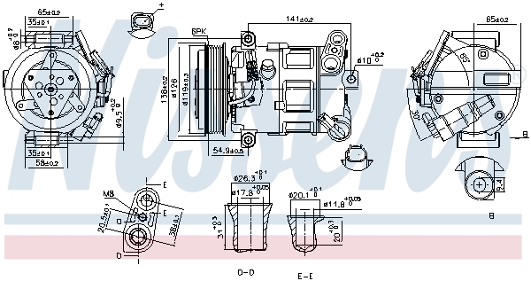 Compresor climatizare -> ALFA ROMEO STELVIO (949_) 2.0 Q4 (949.AXF2A) benzina 201 cai -> NISSENS 890801