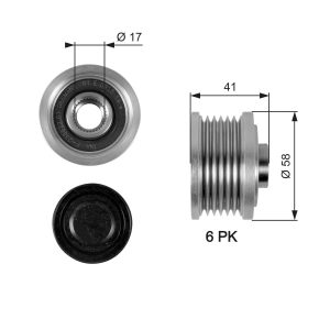 Fulie alternator -> ALFA ROMEO MITO (955_) 1.6 JTDM (955AXE1B) diesel 115 cai -> GATES OAP7052