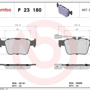 Placute frana -> ALFA ROMEO STELVIO (949_) 2.0 Q4 (949.AXF2A) benzina 201 cai -> BREMBO P 23 180