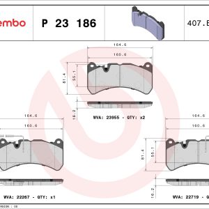 Placute frana -> ALFA ROMEO STELVIO (949_) 2.0 Q4 (949.AXR2A) benzina 250 cai -> BREMBO P 23 186