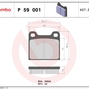 Placute frana -> ALFA ROMEO GIULIA (105_) 1.8 D diesel 52 cai -> BREMBO P 59 001