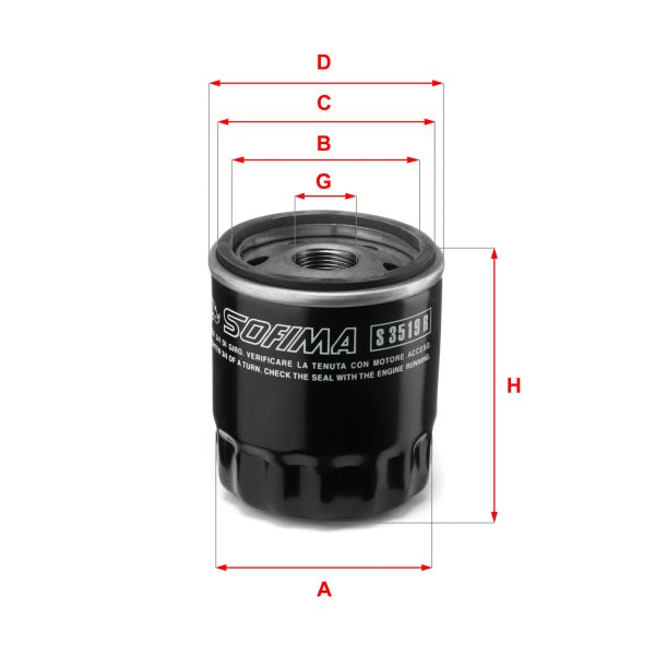 Filtru ulei -> ALFA ROMEO GIULIA (952_) 2.0 Q4 (952ACA45, 952ACA25) benzina 280 cai -> SOFIMA S 3519 R