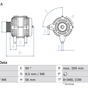 Alternator AUDI A1 Sportback (8XA, 8XF) 1.4 TDI diesel 90 cai BOSCH 0 986 085 040