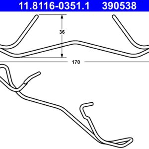 Arc etrier frana AUDI A1 Sportback (8XA, 8XF) 1.4 TFSI benzina 185 cai ATE 11.8116-0351.1