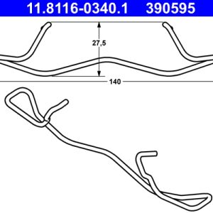 Arc etrier frana AUDI A3 (8V1, 8VK) 1.4 TSI benzina 150 cai ATE 11.8116-0340.1