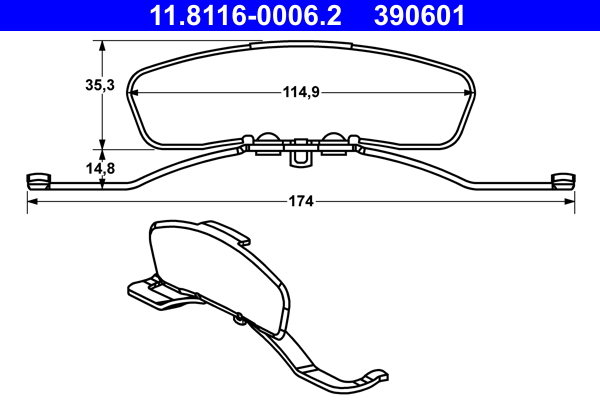 Arc etrier frana AUDI A4 B6 Avant (8E5) S4 quattro benzina 344 cai ATE 11.8116-0006.2