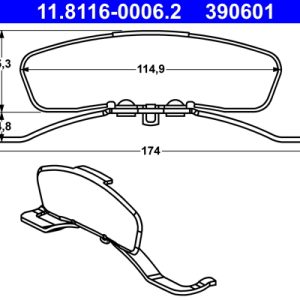 Arc etrier frana AUDI A4 B6 Cabriolet (8H7) S4 quattro benzina 344 cai ATE 11.8116-0006.2