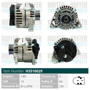 Alternator AUDI A4 B6 Avant (8E5) 2.5 TDI quattro diesel 180 cai HOFFER H5510029