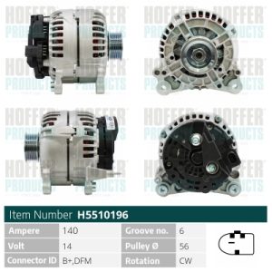 Alternator AUDI A4 B8 (8K2) 3.0 TDI quattro diesel 240 cai HOFFER H5510196