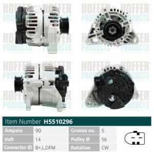 Alternator AUDI A4 B6 (8E2) 1.8 T quattro benzina 163 cai HOFFER H5510296