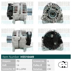 Alternator AUDI A3 (8L1) 1.6 benzina 102 cai HOFFER H5510449