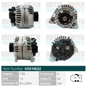 Alternator AUDI A4 B6 Avant (8E5) 2.5 TDI quattro diesel 180 cai HOFFER H5510632