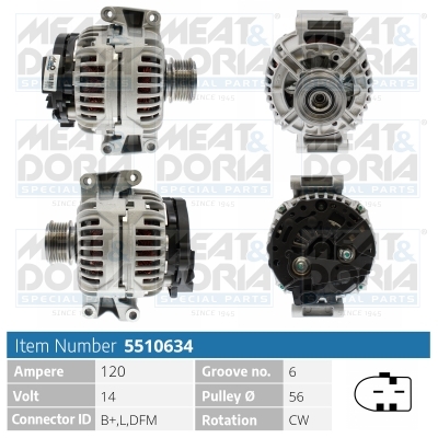 Alternator AUDI A4 B7 (8EC) 3.0 TDI quattro diesel 233 cai MEAT DORIA 5510634