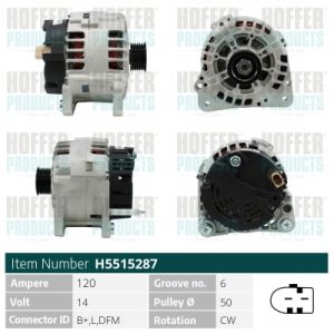Alternator AUDI A3 (8L1) 1.6 benzina 102 cai HOFFER H5515287
