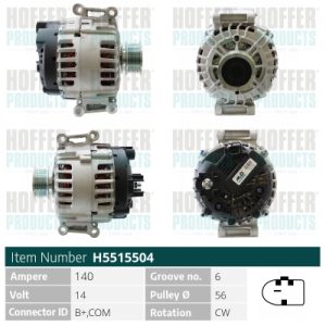 Alternator AUDI A1 Sportback (8XA, 8XF) S1 quattro benzina 231 cai HOFFER H5515504