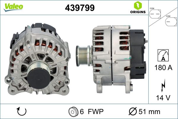 Alternator AUDI A4 B8 (8K2) 2.0 TDI quattro diesel 177 cai VALEO 439799